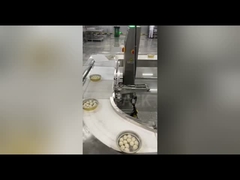 Verpakkingslijn voor het vullen, afdichten, wegen en etiketteren van aluminiumfoliecontainers