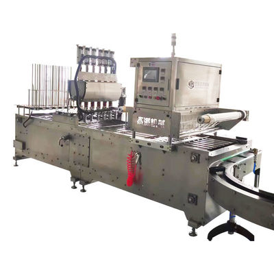 kopen PLC-gecontroleerde MAP Tray Sealer Machine voor het verpakken van Warm Instant Snack Container online manufacture