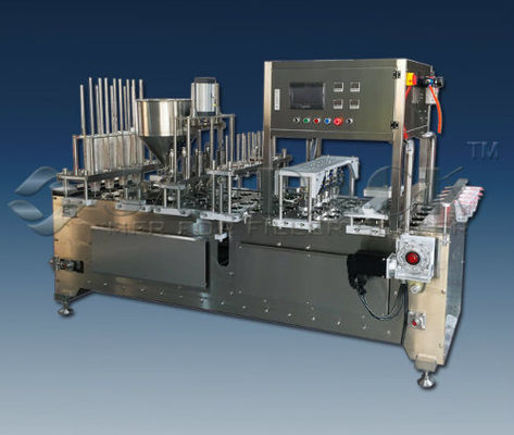 kopen Gasspoelplaat Top Vloeistof / Sauce Form Vul Seal Machine Voor de voedingsmiddelen / drankindustrie online manufacture
