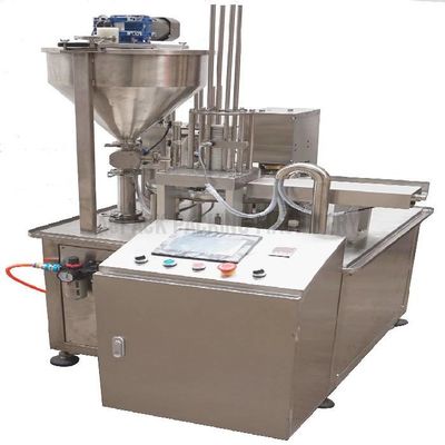 50-500 ml Rotary Cup Filling Sealing Machine Aanpasbare sapbeker verzegelmachine