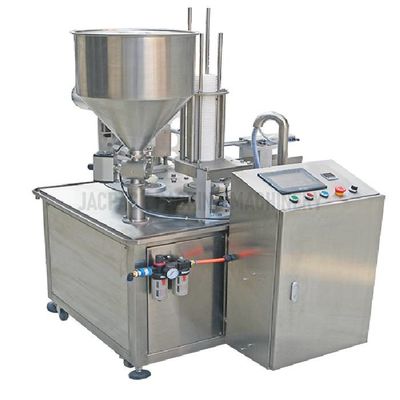 16 kopjes/min Roterende koppenvul- en afdichtmachine voor voedsel en drank