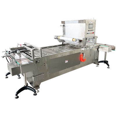 PLC gecontroleerde MAP Tray Sealer Machine voor visvoedsel tray vacuüm gas spoelen afdichting