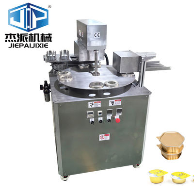Automatische roterende tray afdichting machine voor aangepaste noten Snacks Plastic voedsel trays