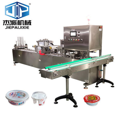Automatische bekertjesverzegelingsmachine deksel bekledingsmachine PLC-besturing roestvrij staal 2,0 kW