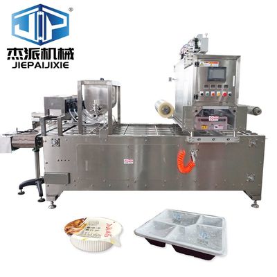 PLC-besturingssysteem Zilveren automatische trayverzegelmachine voor voedselcontainers