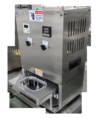 Semi-Auto Aluminiumfolie Lunch Container Sealer Voor commerciële voorgekookte maaltijden Snacks Desserts